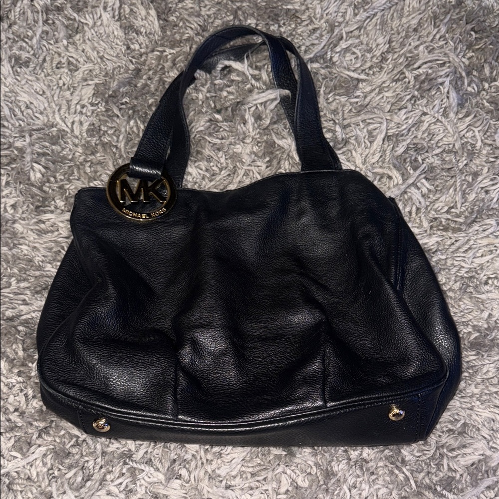 Michael Kors Black Leather Shoulder Bag